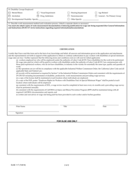 DLSE Form 117 Application for Sheltered Workshop License - California, Page 2