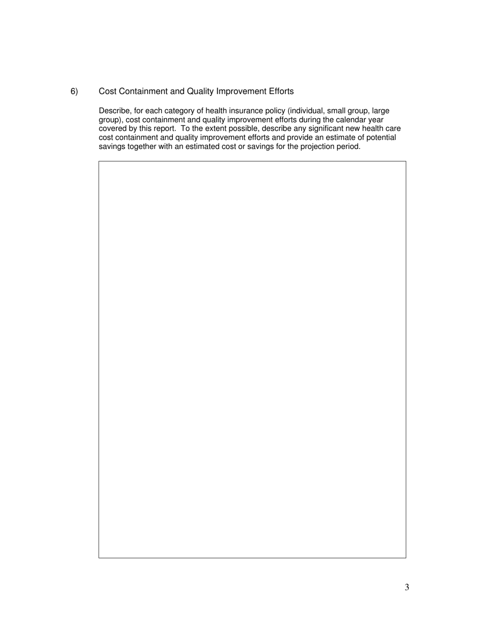 California Annual Aggregate Rate Data Report Form - California, Page 3