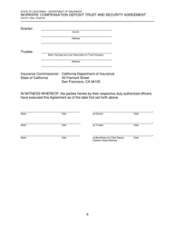 Form CDI-071 Workers' Compensation Deposit Trust and Security Agreement - California, Page 8