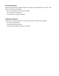 Earl Warren Solicitor General Fellowship Application - California, Page 4