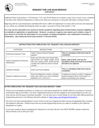 Form BOF8016RR Request for Live Scan Service - California, Page 2