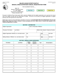 Form BGC202 Major League Sports Raffle Manual Draw Supervisor Annual Registration Form - California