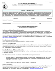 Form BGC204 Major League Sports Raffle Eligible Organization Raffle Registration Form - California, Page 2