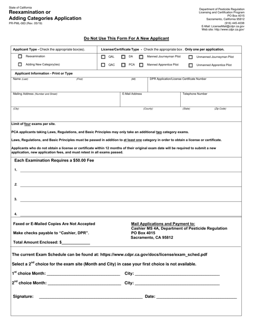 Form PR-PML-083  Printable Pdf
