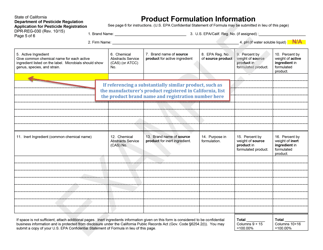 Instructions for Form DPR-REG-030 Application for Pesticide Registration - California, Page 3