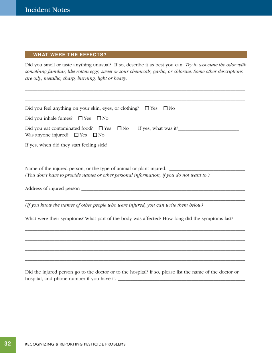 Incident Notes - California, Page 3