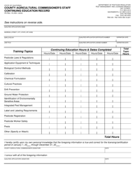 Form PR-PML-179 County Agricultural Commissioner&#039;s Staff Continuing Education Record - California