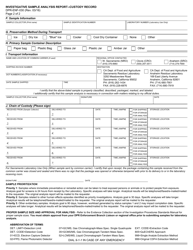 Form DPR-ENF-030 Investigative Sample Analysis Report - California, Page 2