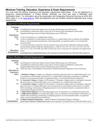 Form CDPH8488 Application for Lead Certification - California, Page 2
