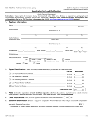 Form CDPH8488 Application for Lead Certification - California, Page 5