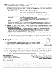Form CDPH8488 Application for Lead Certification - California, Page 6