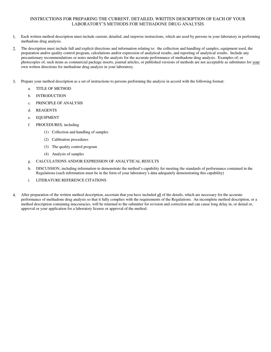 Form E Summary of Laboratorys Written Method for Methadone Drug Analysis - California, Page 2