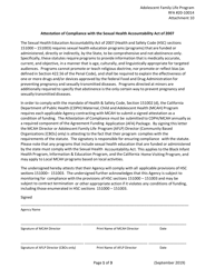 Document preview: Form RFA20-10014 Attachment 10 Attestation of Compliance With the Sexual Health Accountability Act of 2007 - California