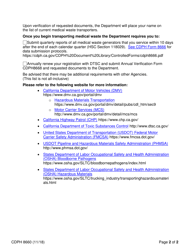 Form CDPH8660 Medical Waste Transporter Checklist - California, Page 2