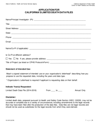 Form VS149 Application for California&#039;s Limited Death Data Files - California, Page 3