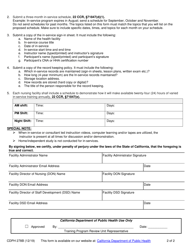 Form CDPH278B In-Service Training Program for Certified Nurse Assistants - California, Page 2