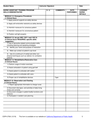 Form CDPH276A Nurse Assistant Training Program Skills Check List - California, Page 5