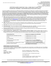 Document preview: Form CDPH283A Certified Nurse Assistant (Cna)/Home Health Aide (Hha), In-Service Training/Continuing Education Units (Ceus) - California