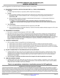 Form CDPH283F Certified Hemodialysis Technician (Cht) Initial Application - California, Page 2