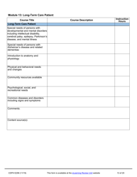 Form CDPH E299 Online Nurse Assistant Training Program Curriculum Vendor Application - California, Page 13