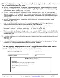 Form CDPH E299 Online Nurse Assistant Training Program Curriculum Vendor Application - California, Page 20