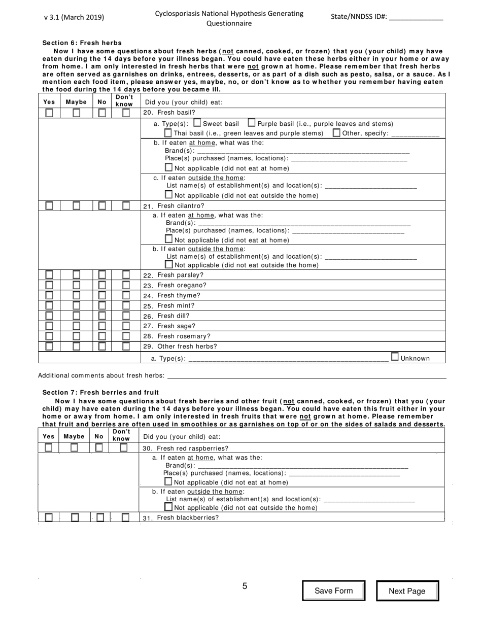 hypothesis generating questionnaire