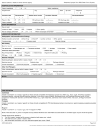 Form CDPH8265 Respiratory Syncytial Virus (Rsv) Death Form ( 5 Years) - California, Page 2