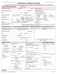 Document preview: Form CDPH110B Confidential Morbidity Report - California