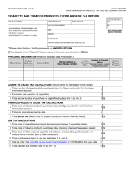 Document preview: Form CDTFA-501-CIU Cigarette and Tobacco Products Excise and Use Tax Return - California