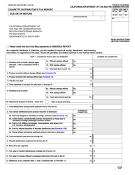 Form CDTFA-501-CD Cigarette Distributor&#039;s Tax Report - California