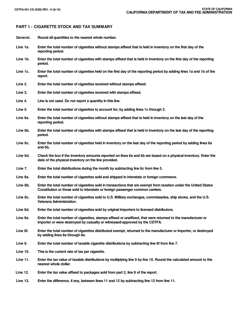 Form CDTFA-501-CD Cigarette Distributors Tax Report - California, Page 4