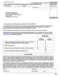 Form CDTFA-770-DZ Claim for Refund on Nontaxable Sales and Exports of Diesel Fuel - California