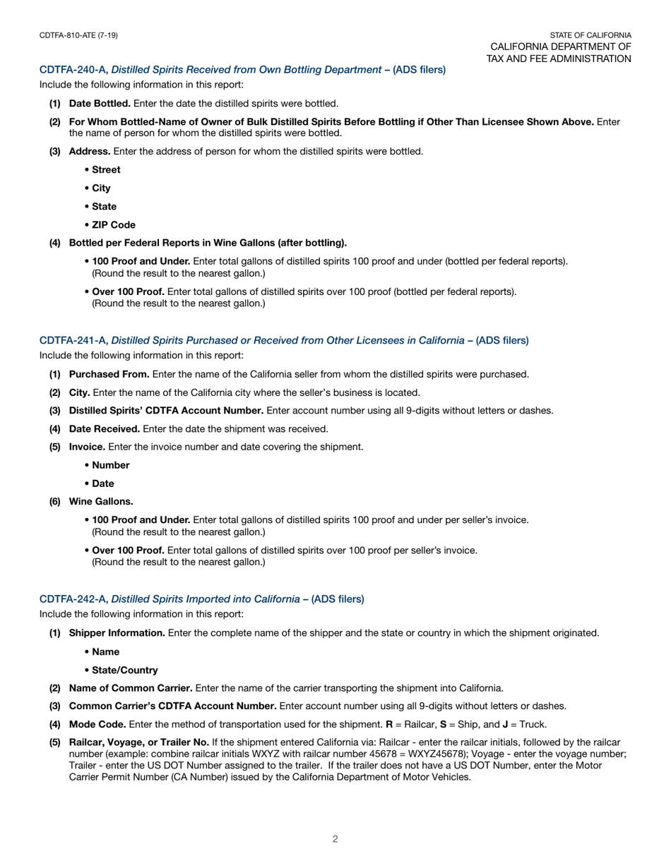 Instructions for Form CDTFA-240-A, CDTFA-241-A, CDTFA-242-A, CDTFA-243-B, CDTFA-244-B, CDTFA-269-BM, CDTFA-269-BW, CDTFA-269-WG - California, Page 3
