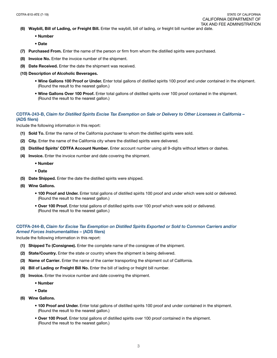 Instructions for Form CDTFA-240-A, CDTFA-241-A, CDTFA-242-A, CDTFA-243-B, CDTFA-244-B, CDTFA-269-BM, CDTFA-269-BW, CDTFA-269-WG - California, Page 4
