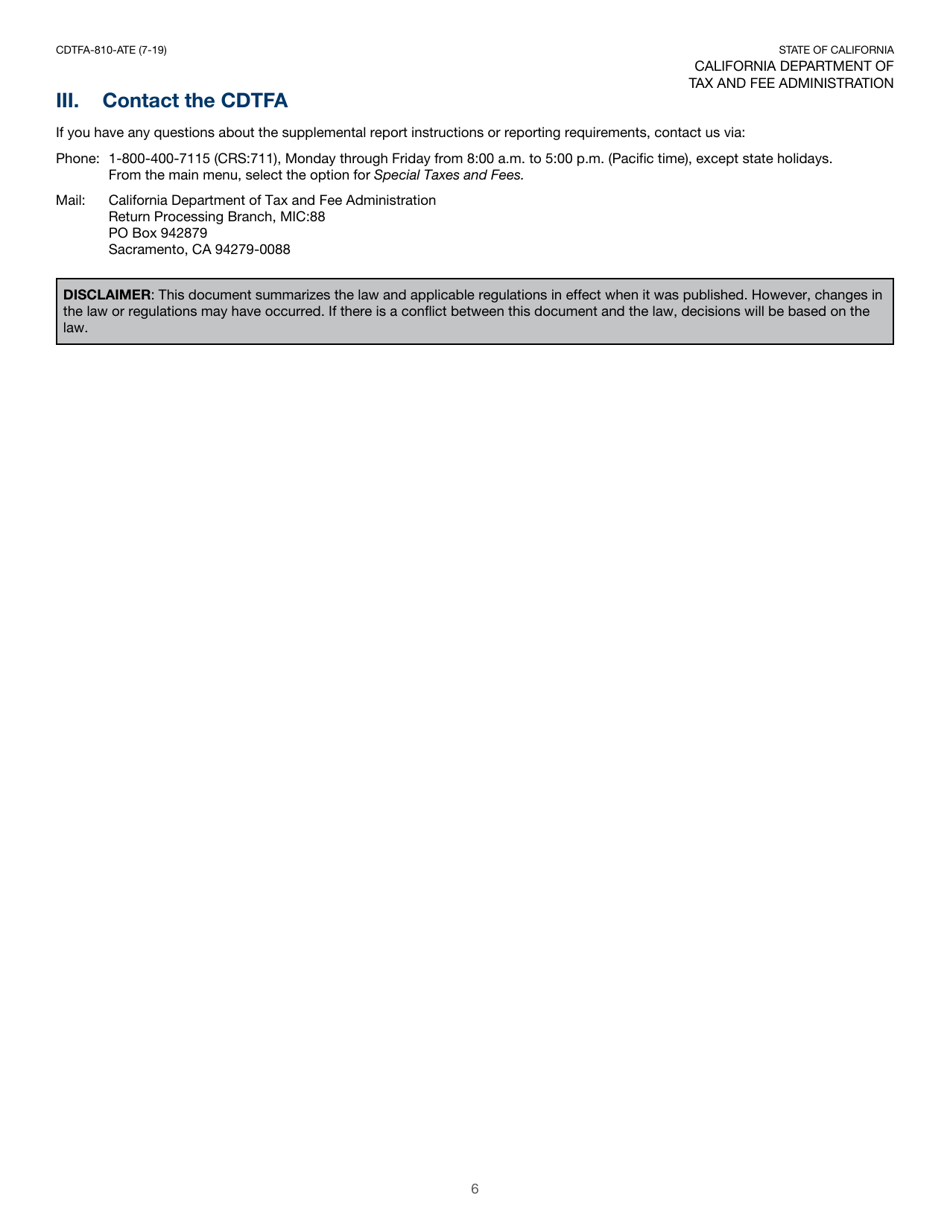 Instructions for Form CDTFA-240-A, CDTFA-241-A, CDTFA-242-A, CDTFA-243-B, CDTFA-244-B, CDTFA-269-BM, CDTFA-269-BW, CDTFA-269-WG - California, Page 7