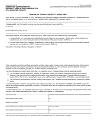 Form CDTFA-230-C-2 &quot;Exemption Certificate for Property Used in the Construction of a Qualified Facility&quot; - California
