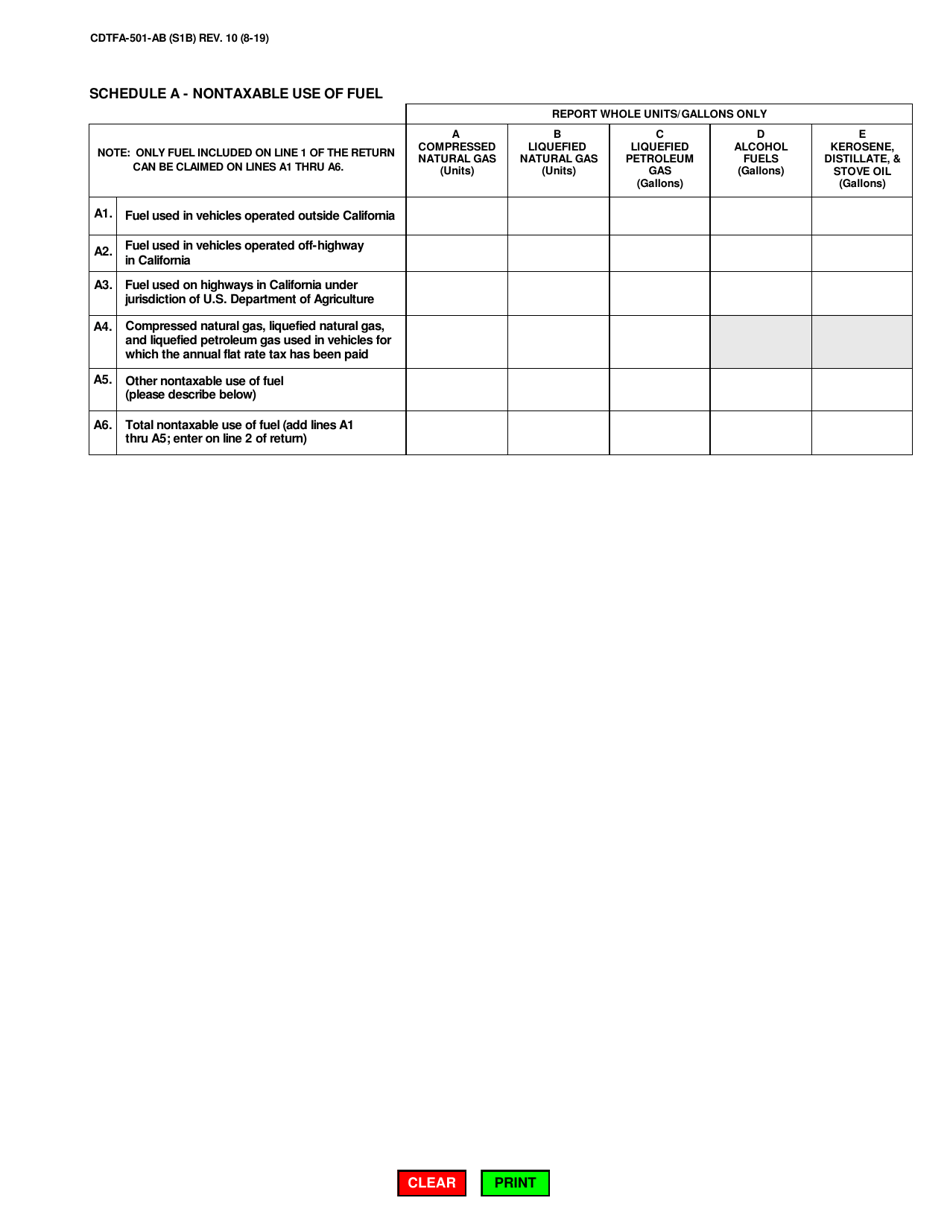Form CDTFA-501-AB Exempt Bus Operator Use Fuel Tax Return - California, Page 2