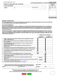 Document preview: Form CDTFA-501-DISR Interstate User Diesel Fuel Tax Return (Split Rate) - California
