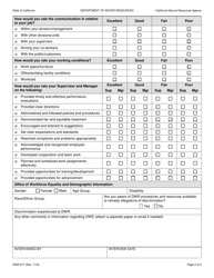 Form DWR877 Employee Exit Interview Report (Confidential) - California, Page 2