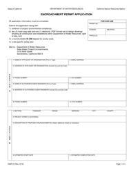 Form DWR33 &quot;Encroachment Permit Application&quot; - California