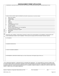 Form DWR33 Encroachment Permit Application - California, Page 2