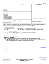 Form APP-014 Appellant&#039;s Proposed Settled Statement (Unlimited Civil Case) - California