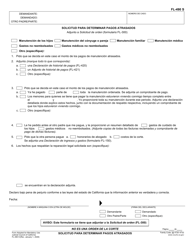 Document preview: Formulario FL-490 S Solicitud Para Determinar Pagos Atrasados - California (Spanish)