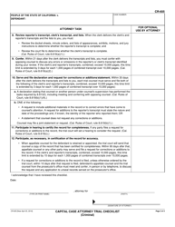 Form CR-605 Capital Case Attorney Trial Checklist - California, Page 3