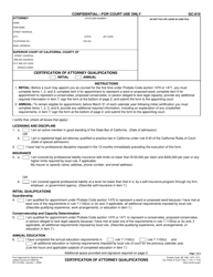 Document preview: Form GC-010 Certification of Attorney Qualifications - California