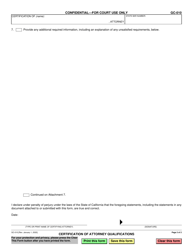 Form GC-010 Certification of Attorney Qualifications - California, Page 2
