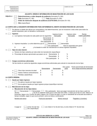 Formulario FL-342 S &quot;Adjunto: Orden E Informacion De Manutencion De Los Hijos&quot; - California (Spanish)