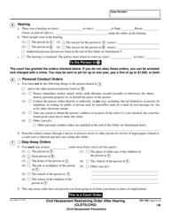Form CH-130 &quot;Civil Harassment Restraining Order After Hearing&quot; - California, Page 2