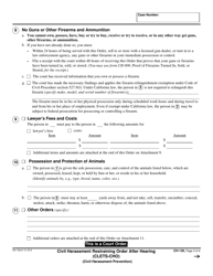 Form CH-130 &quot;Civil Harassment Restraining Order After Hearing&quot; - California, Page 3