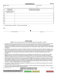 Form MC-125 Confidential Information Form Under Civil Code Section 1708.85 - California, Page 2
